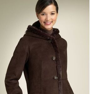 Jones New York Faux Swede Fur Coat Size Medium